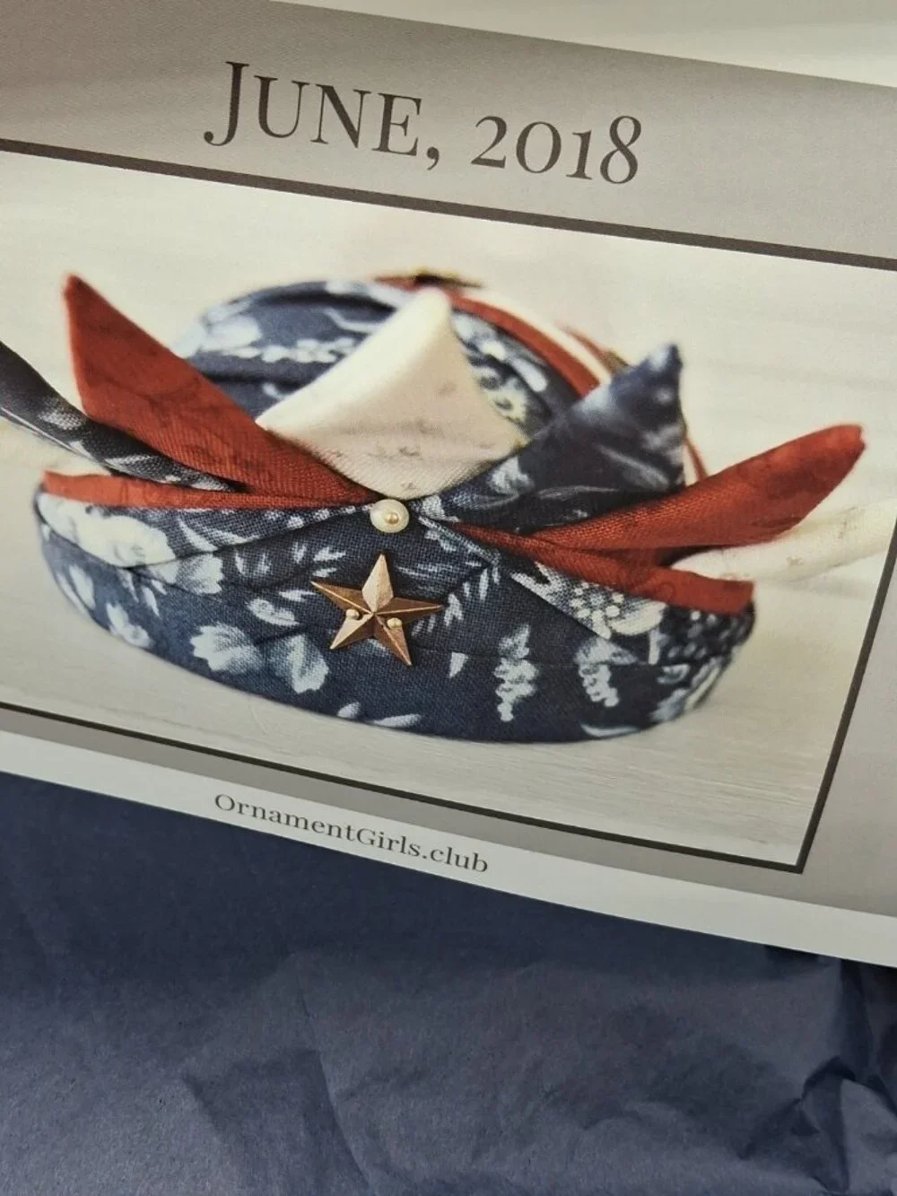 Ornament Girls Club Kit of the Month June 2018 -Pattern & Supplies Patriotic #32